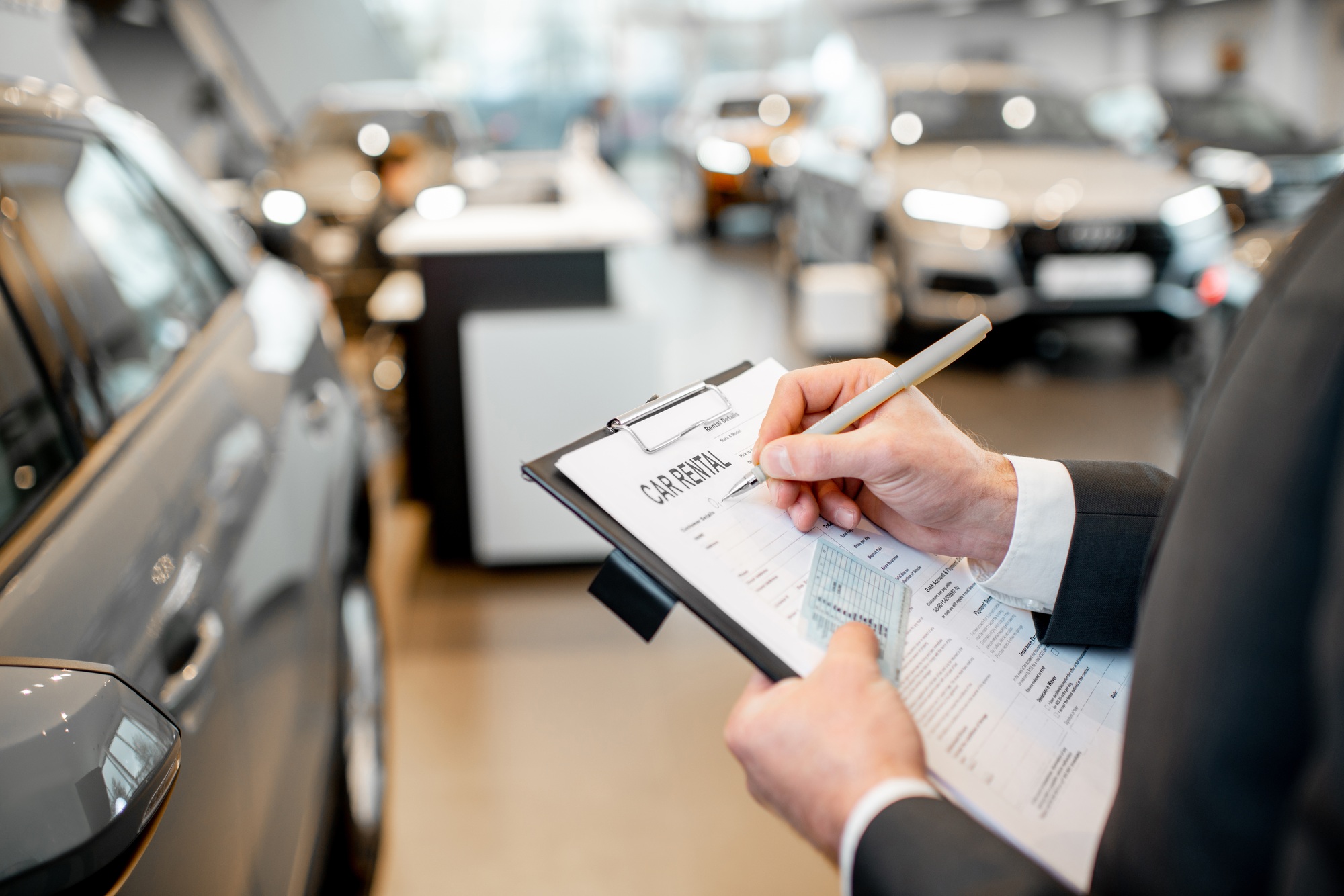 Filling car rental documents